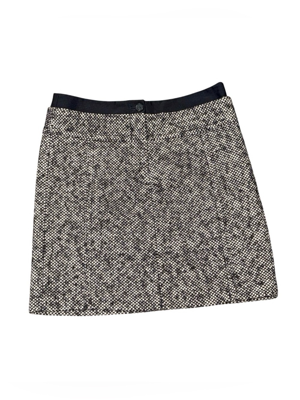 ANN TAYLOR LOFT Wool Blend Tweed Contrast Waist Pencil Skirt | 2P